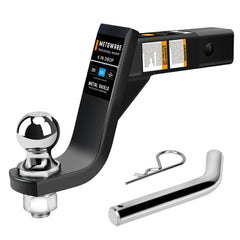 METOWARE trailer hitch ball mount with ready-to-use 2-inch ball for quick hookups.