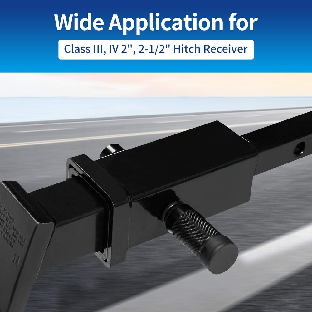METOWARE two-and-a-half-inch receiver lock for larger hitch compatibility