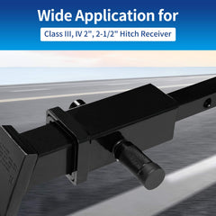 METOWARE two-and-a-half-inch receiver lock for larger hitch compatibility