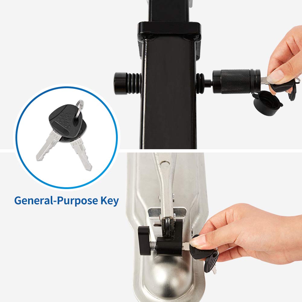 METOWARE trailer lock set includes four spare keys for backup