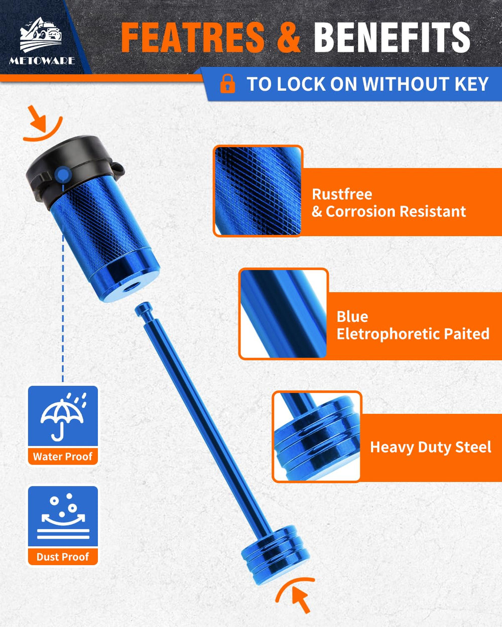 METOWARE tubular keys included for secure, backup access