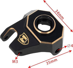 MEUS RACING AR45 brass steering knuckles side view for SCX10 PRO, weight boosts stability