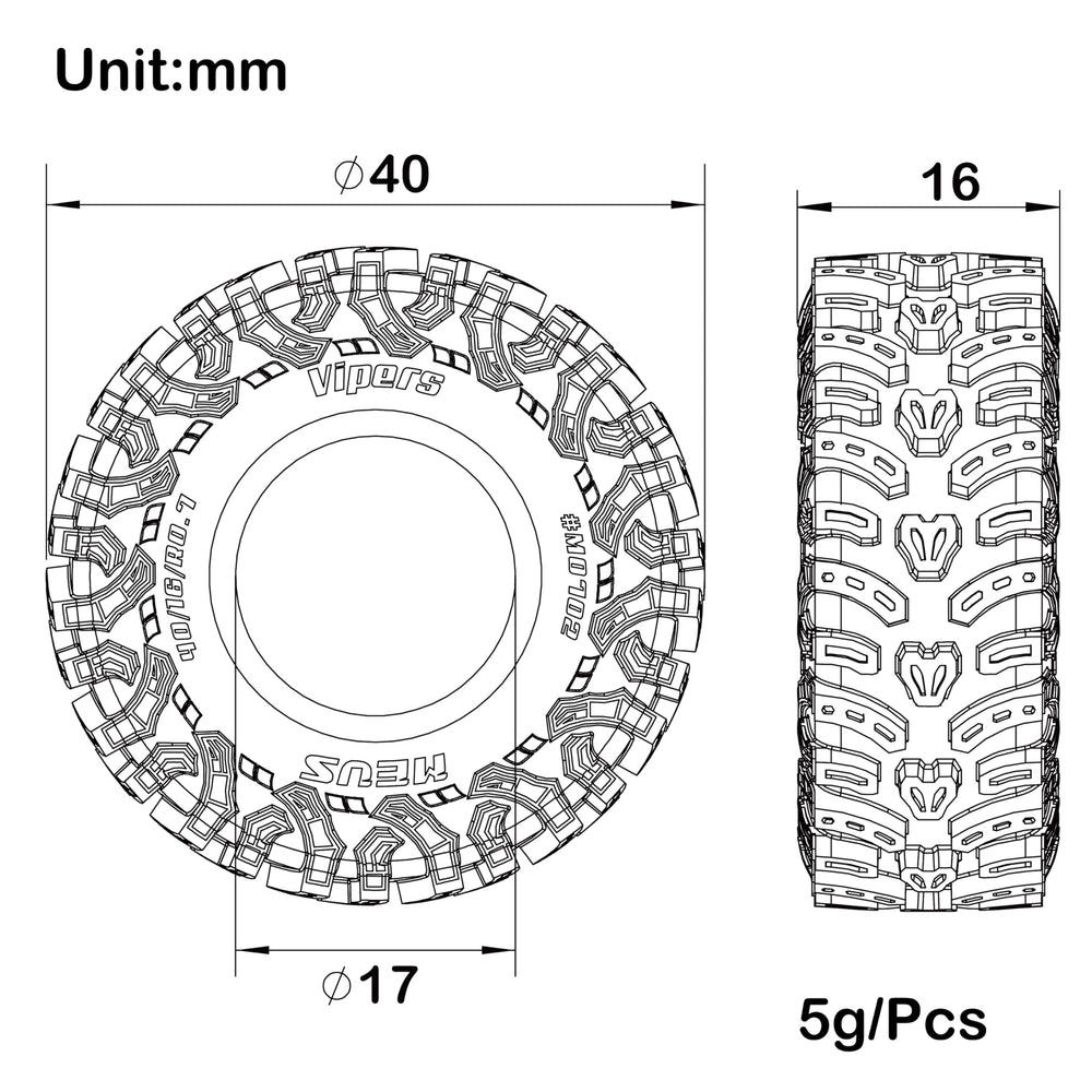 MS6 0.7 tread-pattern close-up; large lugs for mud and rock grip.