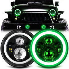 MGLLIGHT amber turn signal integrated with green halo for signaling.