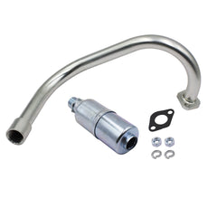 MGWILL complete exhaust kit on engine, highlighting robust build and finish
