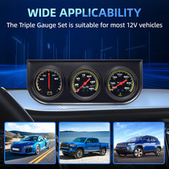MH 52mm gauge cluster backlit dials for night visibility