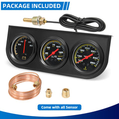 MH dashboard triple gauge kit installation on 12V vehicle