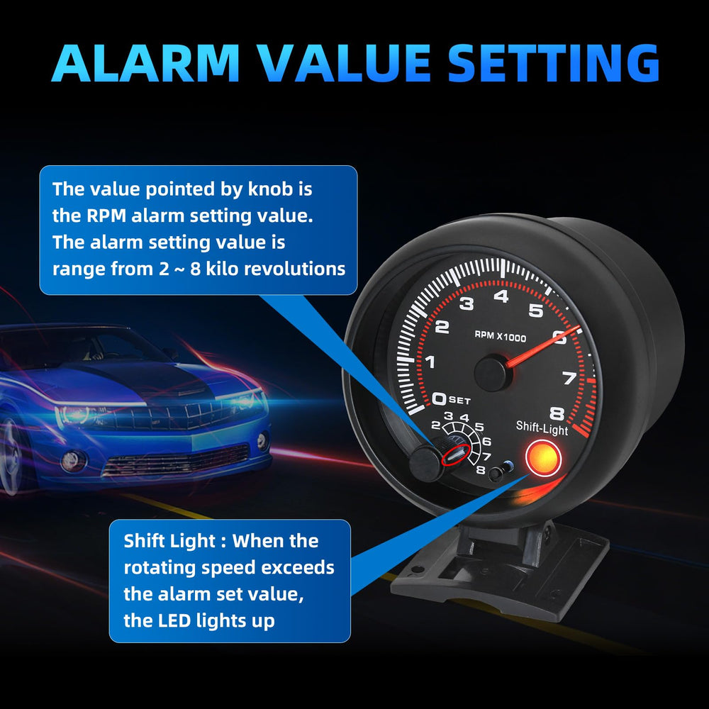 MH tachometer shift light indicator aids timing gear changes