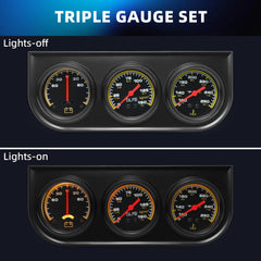 MH triple gauge set water temperature gauge shows coolant temp