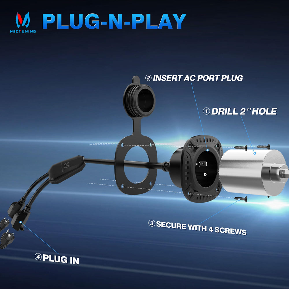 MICTUNING quick-install holes illustrating simple, tool-free mounting