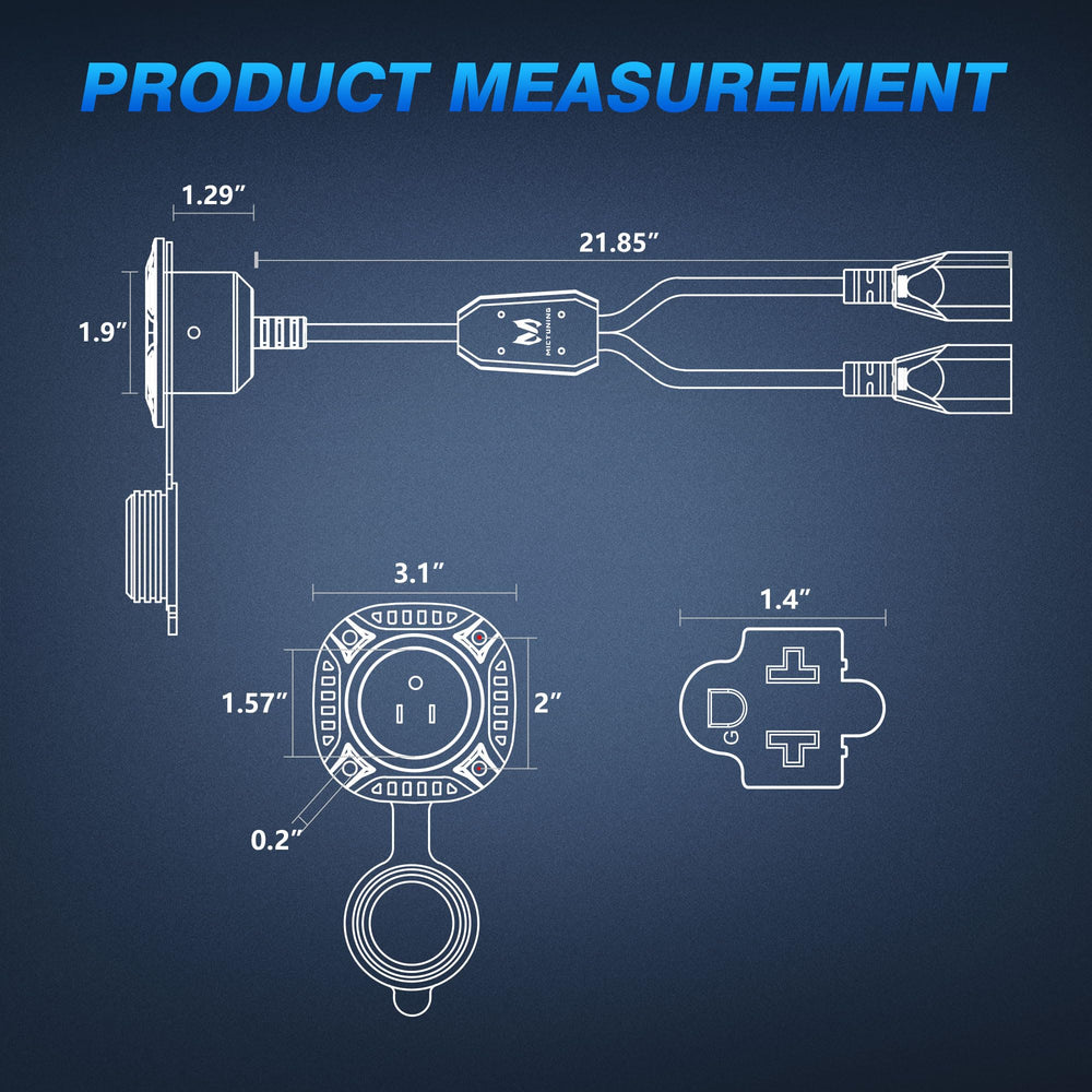 MICTUNING versatile compatibility for RVs, boats, and trailers in one inlet