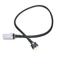 OEM-style connectors on the extension harness ensuring secure sensor data