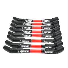 Michigan Motorsports LS 10mm spiral-core wire closeup boosts spark energy.