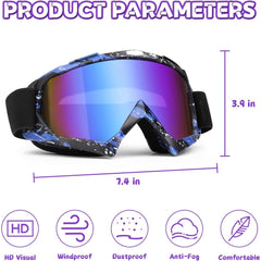 Micnaron Dirt Bike Goggles Grey wide-view design enhances awareness on trails.