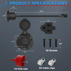 MICTUNING durable black AC port plug for rugged environments.