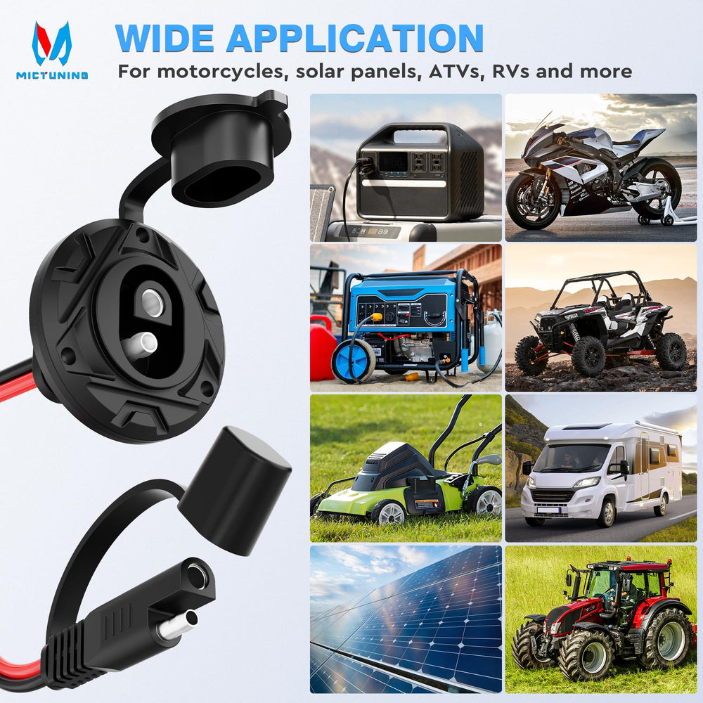 MICTUNING dust cap waterproof cover protecting SAE connectors