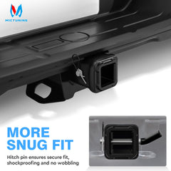 MICTUNING hitch pin clip with rubber coating reduces finger strain.