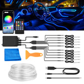 MICTUNING interior strip light close-up showing 10-in-1 design for versatile installation