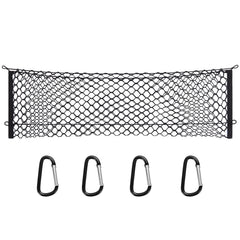 MICTUNING truck bed cargo net folds flat for compact storage when not in use.