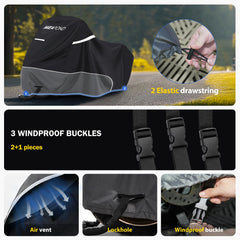 MIEAPOND Harley cover has elastic hem for a snug fit.