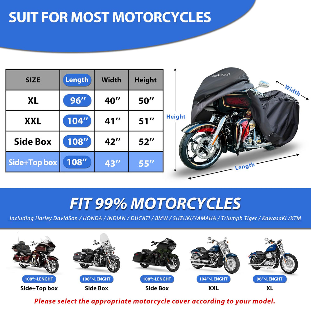 Mieapond road glide limited fit cover offers snug protection at night with reflective strips