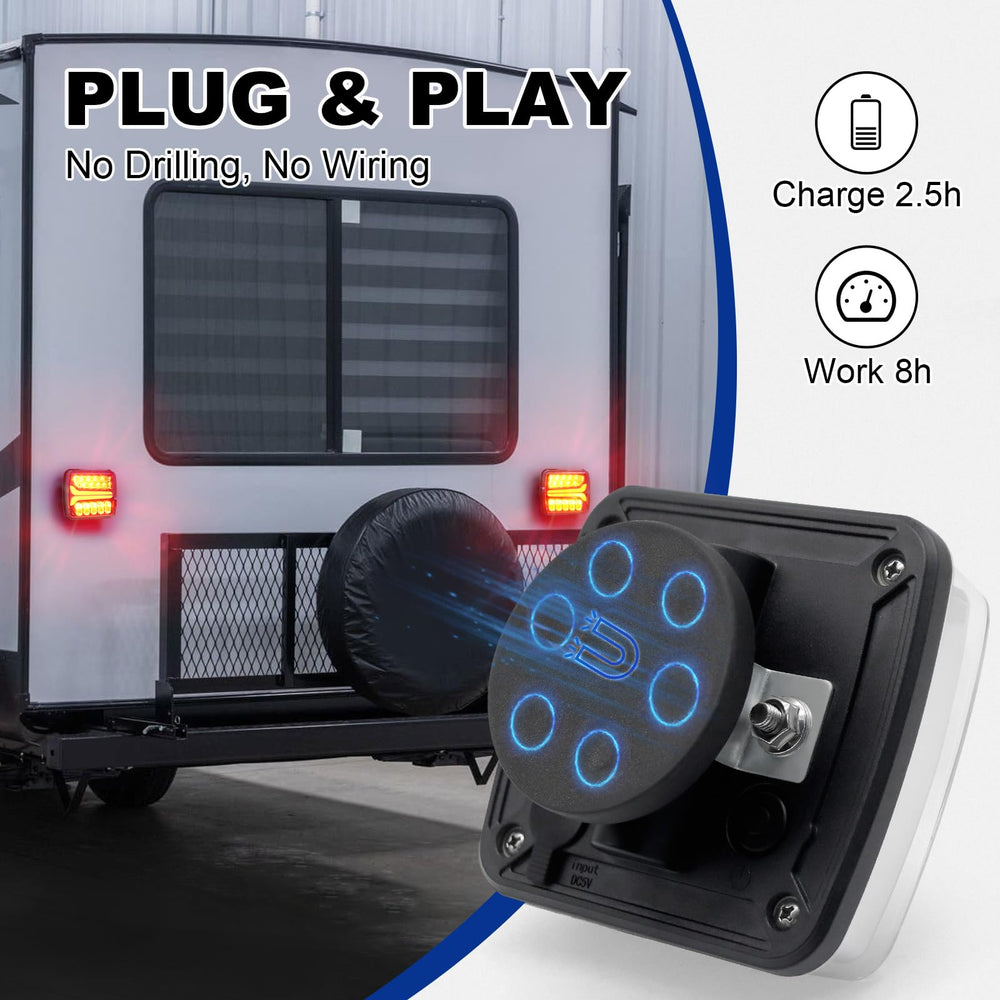 MIEFL magnetic tail light base secured for temporary mounting