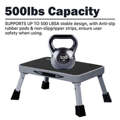 Mifami foldable RV stool with non-slip platform enhances stability on uneven surfaces.