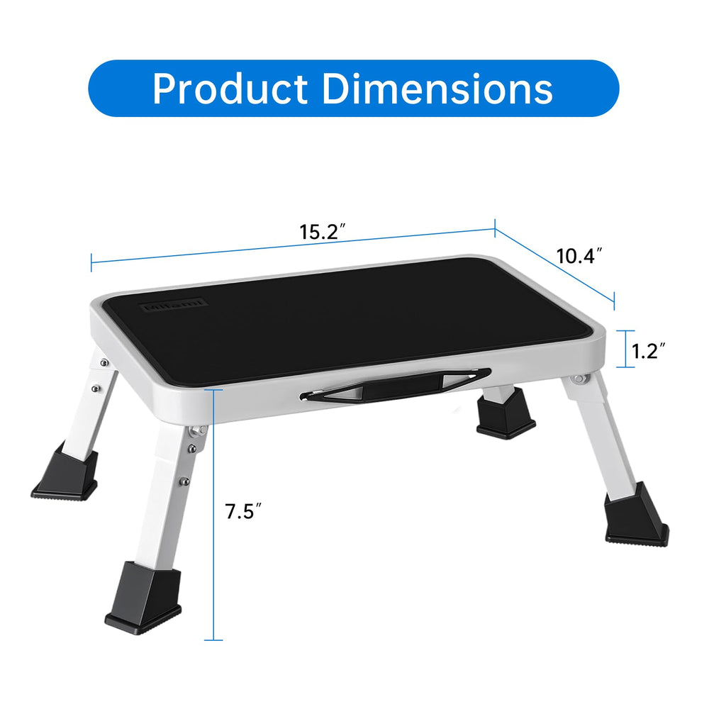 Mifami RV Step Stool open shows a sturdy one-step height for counters.