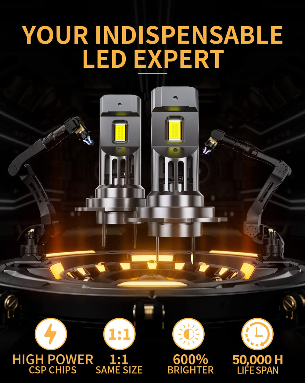 MIFMIA 6500K cool white bulb with plug-and-play fit for easy installation.