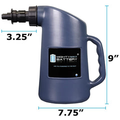 Mighty Max Battery double-action valve tip prevents after-drip during pours