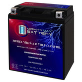 Mighty Max Battery YB12A-A front view for motorcycle starting power