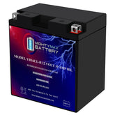 Mighty Max Battery YB16CL-B 12V 19Ah exterior view, compact SLA design for Yamaha Wave Runner.