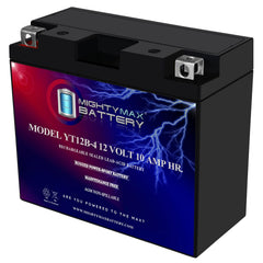 Mighty Max Battery YT12B-4, 12V 10Ah, motorcycle power unit ready to install