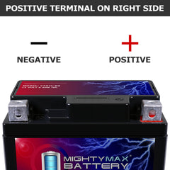 Mighty Max Battery YTX7L-BS front terminal shows easy right-side polarity