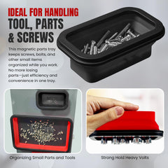 Mighty Red Ant tray base with strong magnet gripping metal surface
