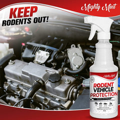 Mighty Mint under-hood spray reduces nesting and chewing risk.
