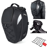 MIHUNTER motorcycle tail bag front view with reflective straps for night visibility