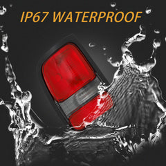 MiKaFex tail light lens close-up, clear red lens design for visibility.