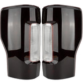 MiKaFex tail light assembly for Ford F-250/F-350, driver side, smoked lens for rear visibility.