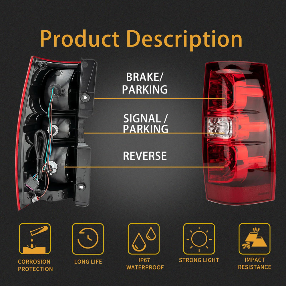 MiKaFex Suburban right rear tail light enhances safety with a clear lens for 2007-2014 models