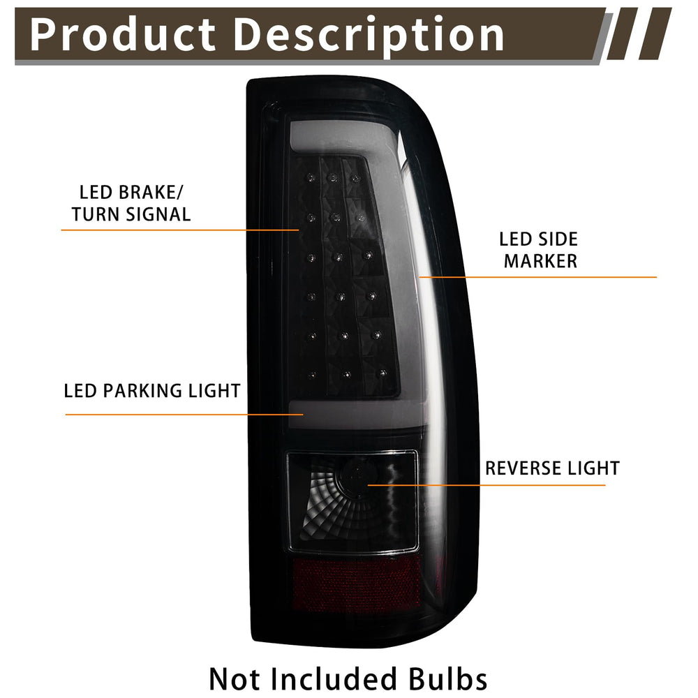 MiKaFex tail light for Chevy Silverado 2003-2006 passenger side with smoke lens