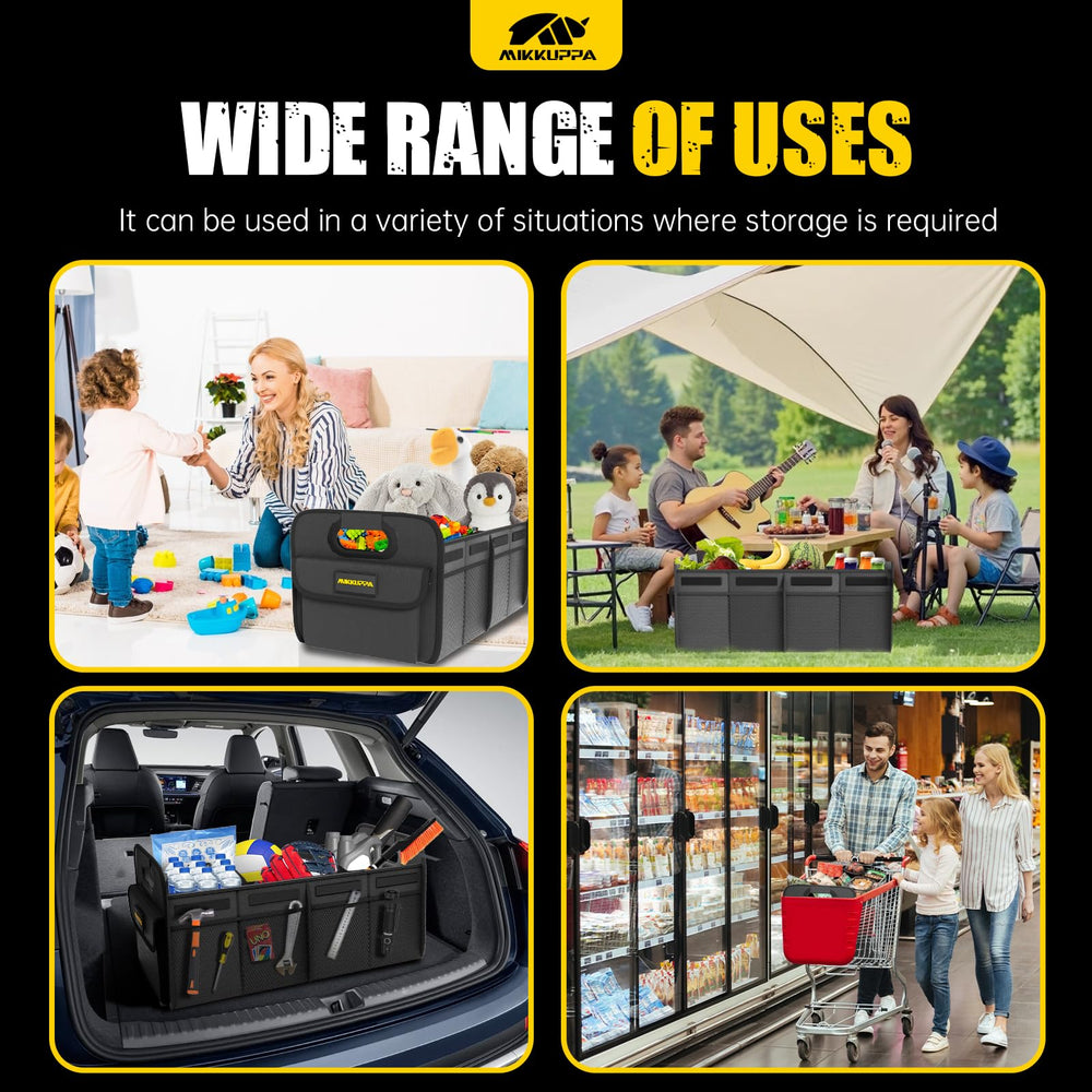 MIKKUPPA trunk organizer ideal for groceries, camping, and trips