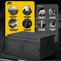 MIKKUPPA car trunk organizer measures 22.8 in by 15.7 in by 11 in for ample space