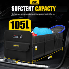 MIKKUPPA trunk organizer with non-slip bottom stabilized for safe driving