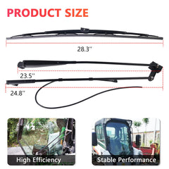 Close-up of MIKODA wiper arm shows robust construction for tough jobs.