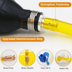 MILADO grenade-style hand pump ready for portable, power-free operation.