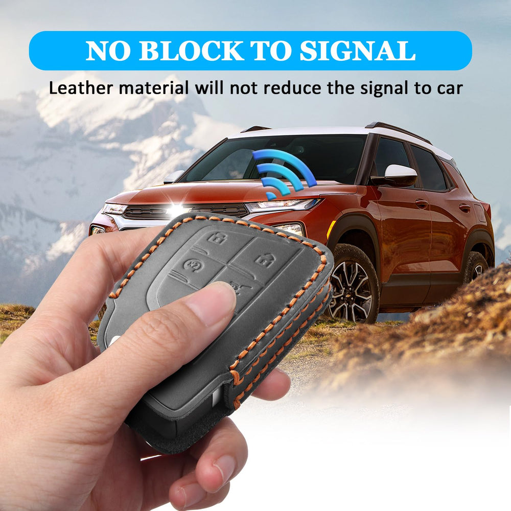 MILD EAST leather fob cover for Chevy Tahoe Suburban guards against dust with 1:1 fit.