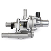 MILIPARTS aluminum thermostat housing front view – durable construction for Cruze, Sonic, Trax