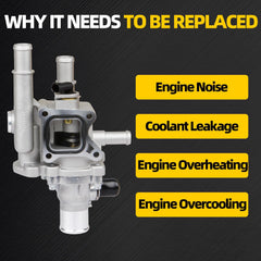 MILIPARTS aluminum thermostat housing side angle highlighting precise fit