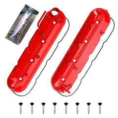 MILIPARTS aluminum valve covers front view, durable construction for reliable engine protection.